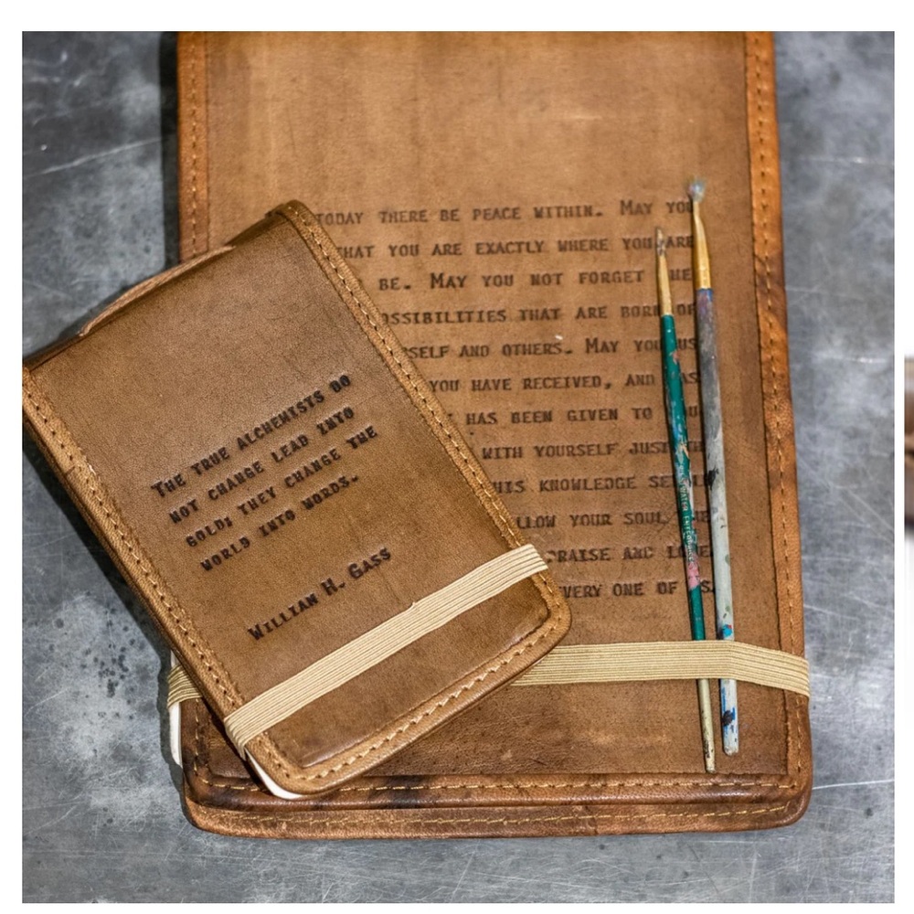 Sugarboo & Co Large Brown Leather Journal with Jack London Quote